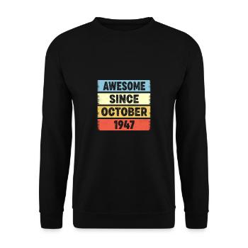 Génial depuis octobre 1947 75e anniversaire - Sweat-shirt Unisexe - noir - Devant - Alina (178cm) & Michal (187cm)