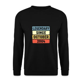 Legendary Since October 2004 18. Geburtstag - Unisex Pullover - Schwarz - Vorne - Alina (178cm) & Michal (187cm)