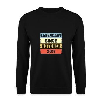 Legendary Since October 2011 11. Geburtstag - Unisex Pullover - Schwarz - Vorne - Alina (178cm) & Michal (187cm)