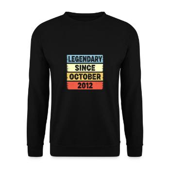 10 Years Old Legendary Since October 2012 10th - Unisex Sweatshirt - black - Front - Alina (178cm) & Michal (187cm)