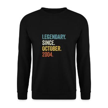 Legendary Since October 2004 18. Geburtstag - Unisex Pullover - Schwarz - Vorne - Alina (178cm) & Michal (187cm)