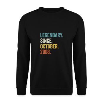 Legendary Since October 2008 14. Geburtstag - Unisex Pullover - Schwarz - Vorne - Alina (178cm) & Michal (187cm)