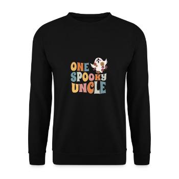 One Spooky Uncle Groovy Halloween Costume - Unisex Pullover - Schwarz - Vorne - Alina (178cm) & Michal (187cm)