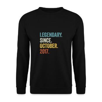 5 Years Old Legendary Since October 2017 5th - Unisex Sweatshirt - black - Front - Alina (178cm) & Michal (187cm)
