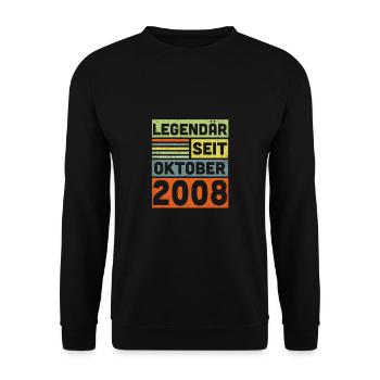14 Jahre Legendär Seit Oktober 2008 14. Geburtstag - Unisex Pullover - Schwarz - Vorne - Alina (178cm) & Michal (187cm)