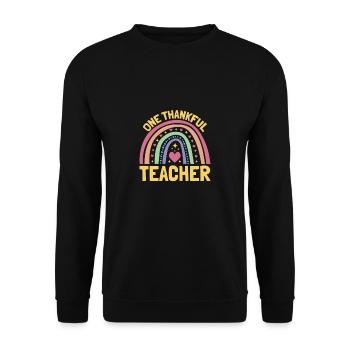 One Thankful Teacher Lehrer - Unisex Pullover - Schwarz - Vorne - Alina (178cm) & Michal (187cm)