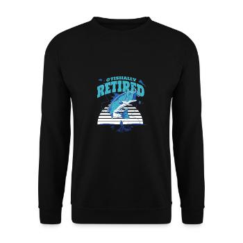 Locataire O’Fishally Retraité Pension Pêcheur Pêcheur - Sweat-shirt Unisexe - noir - Devant - Alina (178cm) & Michal (187cm)