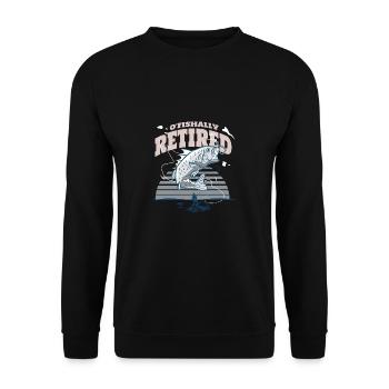 Locataire O’Fishally Retraité Pension Pêcheur Pêcheur - Sweat-shirt Unisexe - noir - Devant - Alina (178cm) & Michal (187cm)