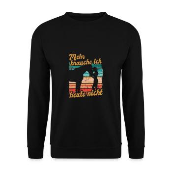 Reiterin Reiten Mehr Brauche Ich Heute Nicht - Unisex Pullover - Schwarz - Vorne - Alina (178cm) & Michal (187cm)