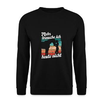Reiterin Reiten Mehr Brauche Ich Heute Nicht - Unisex Pullover - Schwarz - Vorne - Alina (178cm) & Michal (187cm)