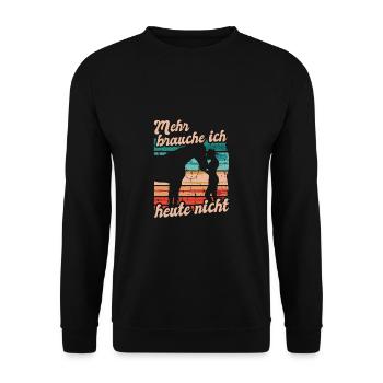 Reiterin Reiten Mehr Brauche Ich Heute Nicht - Unisex Pullover - Schwarz - Vorne - Alina (178cm) & Michal (187cm)