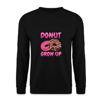 Donut Grow Up Donuts - Unisex Sweatshirt - black - Front - Alina (178cm) & Michal (187cm)