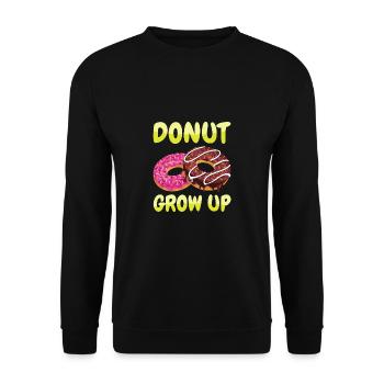 Donut Grow Up Donuts - Unisex Sweatshirt - black - Front - Alina (178cm) & Michal (187cm)