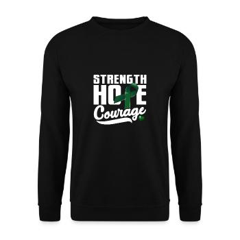Sensibilisation au cancer du foie - Sweat-shirt Unisexe - noir - Devant - Alina (178cm) & Michal (187cm)