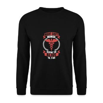Nurses Night Shift Nurse Nursing - Unisex Sweatshirt - black - Front - Alina (178cm) & Michal (187cm)