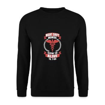 Nurses Night Shift Nurse Nursing - Unisex Sweatshirt - black - Front - Alina (178cm) & Michal (187cm)
