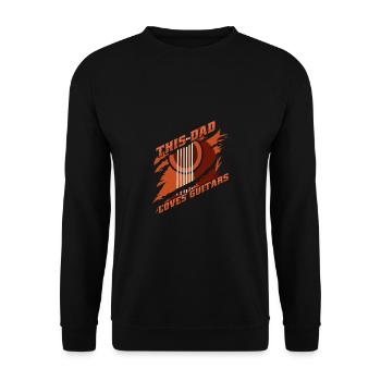 Gitarre This Dad Loves Guitars Gitarren Papa - Unisex Pullover - Schwarz - Vorne - Alina (178cm) & Michal (187cm)
