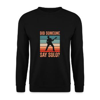 Guitare Quelqu’un a-t-il dit guitares solo - Sweat-shirt Unisexe - noir - Devant - Alina (178cm) & Michal (187cm)