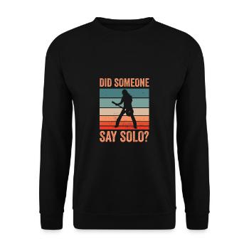 Guitare Quelqu’un a-t-il dit guitares solo - Sweat-shirt Unisexe - noir - Devant - Alina (178cm) & Michal (187cm)