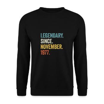 45 Years Old Legendary Since November 1977 45th - Unisex Sweatshirt - black - Front - Alina (178cm) & Michal (187cm)