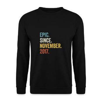 5 Years Old Epic Since November 2017 5th Birthday - Unisex Sweatshirt - black - Front - Alina (178cm) & Michal (187cm)