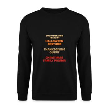 En raison de l’inflation Halloween Thanksgiving - Sweat-shirt Unisexe - noir - Devant - Alina (178cm) & Michal (187cm)
