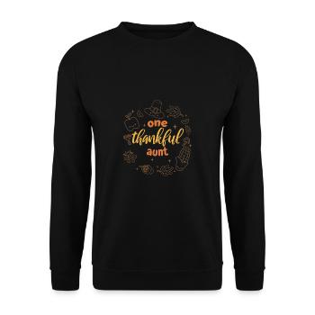 Matching Family One Thankful Aunt Thanksgiving - Unisex Sweatshirt - black - Front - Alina (178cm) & Michal (187cm)