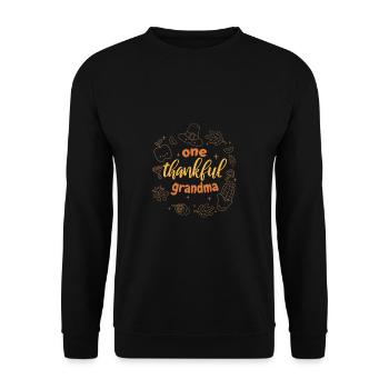 Matching Family One Thankful Grandma Thanksgiving - Unisex Sweatshirt - black - Front - Alina (178cm) & Michal (187cm)