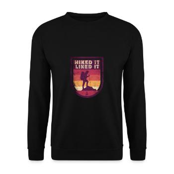Outdoor Hiked It Liked It Hiker Hiking - Unisex Sweatshirt - black - Front - Alina (178cm) & Michal (187cm)