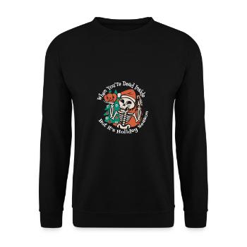 Dead Inside But It's Holiday Season Xmas Funny - Unisex Sweatshirt - black - Front - Alina (178cm) & Michal (187cm)