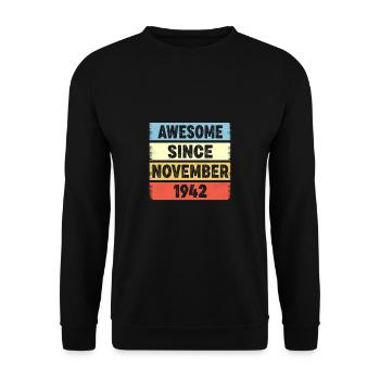 80 Years Old Awesome Since November 1942 80th - Unisex Sweatshirt - black - Front - Alina (178cm) & Michal (187cm)