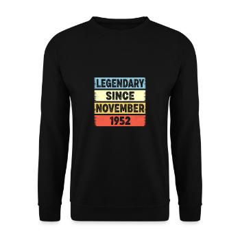 Legendary Since November 1952 70. Geburtstag - Unisex Pullover - Schwarz - Vorne - Alina (178cm) & Michal (187cm)