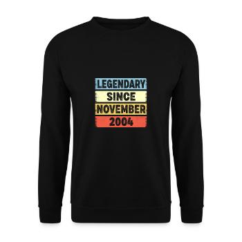 Legendary Since November 2004 18. Geburtstag - Unisex Pullover - Schwarz - Vorne - Alina (178cm) & Michal (187cm)