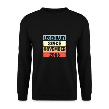 Legendary Since November 2006 16. Geburtstag - Unisex Pullover - Schwarz - Vorne - Alina (178cm) & Michal (187cm)