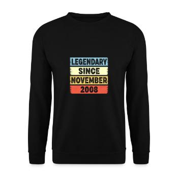 Legendary Since November 2008 14. Geburtstag - Unisex Pullover - Schwarz - Vorne - Alina (178cm) & Michal (187cm)
