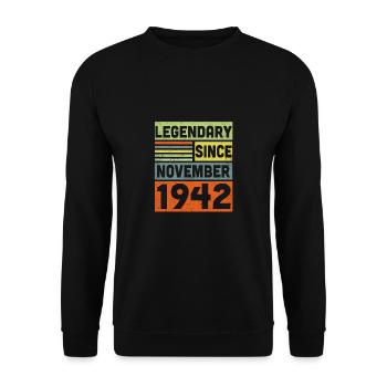 80 Years Old Legendary Since November 1942 80th - Unisex Sweatshirt - black - Front - Alina (178cm) & Michal (187cm)