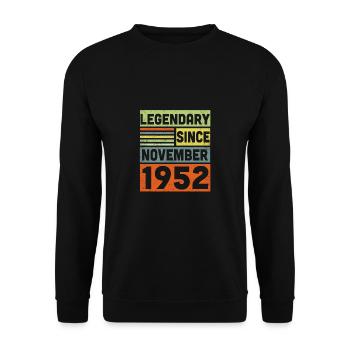 Legendary Since November 1952 70. Geburtstag - Unisex Pullover - Schwarz - Vorne - Alina (178cm) & Michal (187cm)