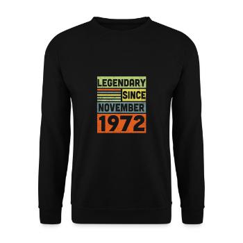 50 Years Old Legendary Since November 1972 50th - Unisex Sweatshirt - black - Front - Alina (178cm) & Michal (187cm)