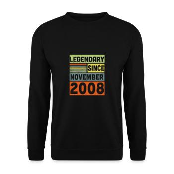 Legendary Since November 2008 14. Geburtstag - Unisex Pullover - Schwarz - Vorne - Alina (178cm) & Michal (187cm)