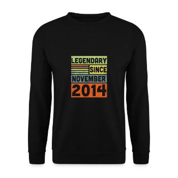 8 Years Old Legendary Since November 2014 8th - Unisex Sweatshirt - black - Front - Alina (178cm) & Michal (187cm)