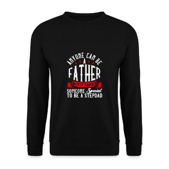 Bonus Dad Papa Best Step Daddy - Unisex Sweatshirt - black - Front - Alina (178cm) & Michal (187cm)