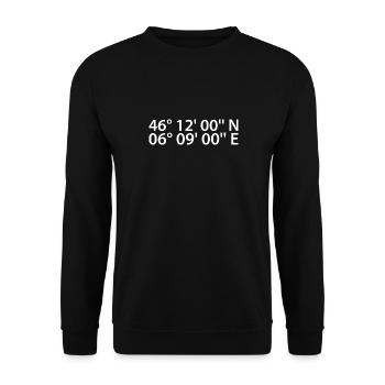 Genf Koordinaten - Unisex Pullover - Schwarz - Vorne - Alina (178cm) & Michal (187cm)