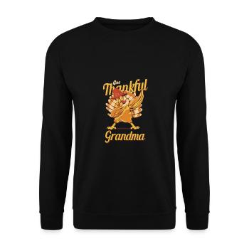 One Thankful Grandma Turkey Family Matching Funny - Unisex Sweatshirt - black - Front - Alina (178cm) & Michal (187cm)