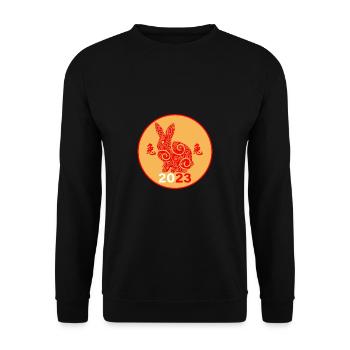 Happy Chinese New Year 2023 Year Of The Rabbit - Unisex Sweatshirt - black - Front - Alina (178cm) & Michal (187cm)