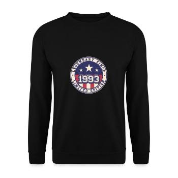 Legendary Since 1993 30. Geburtstag - Unisex Pullover - Schwarz - Vorne - Alina (178cm) & Michal (187cm)