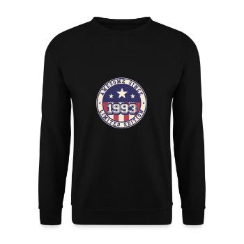 Awesome Since 1993 30. Geburtstag - Unisex Pullover - Schwarz - Vorne - Alina (178cm) & Michal (187cm)