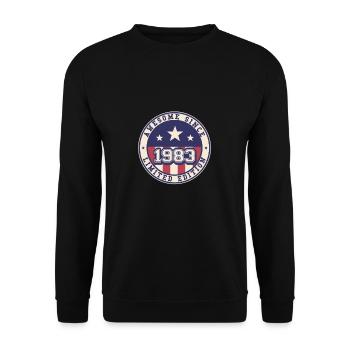 Awesome Since 1983 40. Geburtstag - Unisex Pullover - Schwarz - Vorne - Alina (178cm) & Michal (187cm)