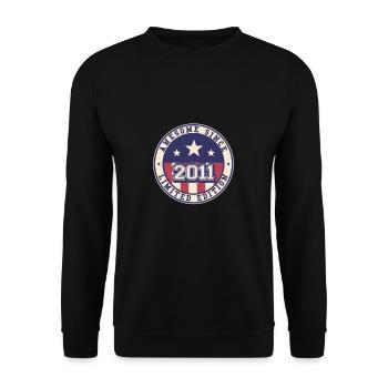 12 Years Old Awesome Since 2011 12th Birthday - Unisex Sweatshirt - black - Front - Alina (178cm) & Michal (187cm)