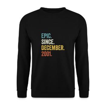 21 Years Old December 2001 21st Birthday - Unisex Sweatshirt - black - Front - Alina (178cm) & Michal (187cm)