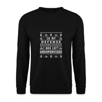 I Was Left Unsupervised Ugly Christmas - Unisex Sweatshirt - black - Front - Alina (178cm) & Michal (187cm)